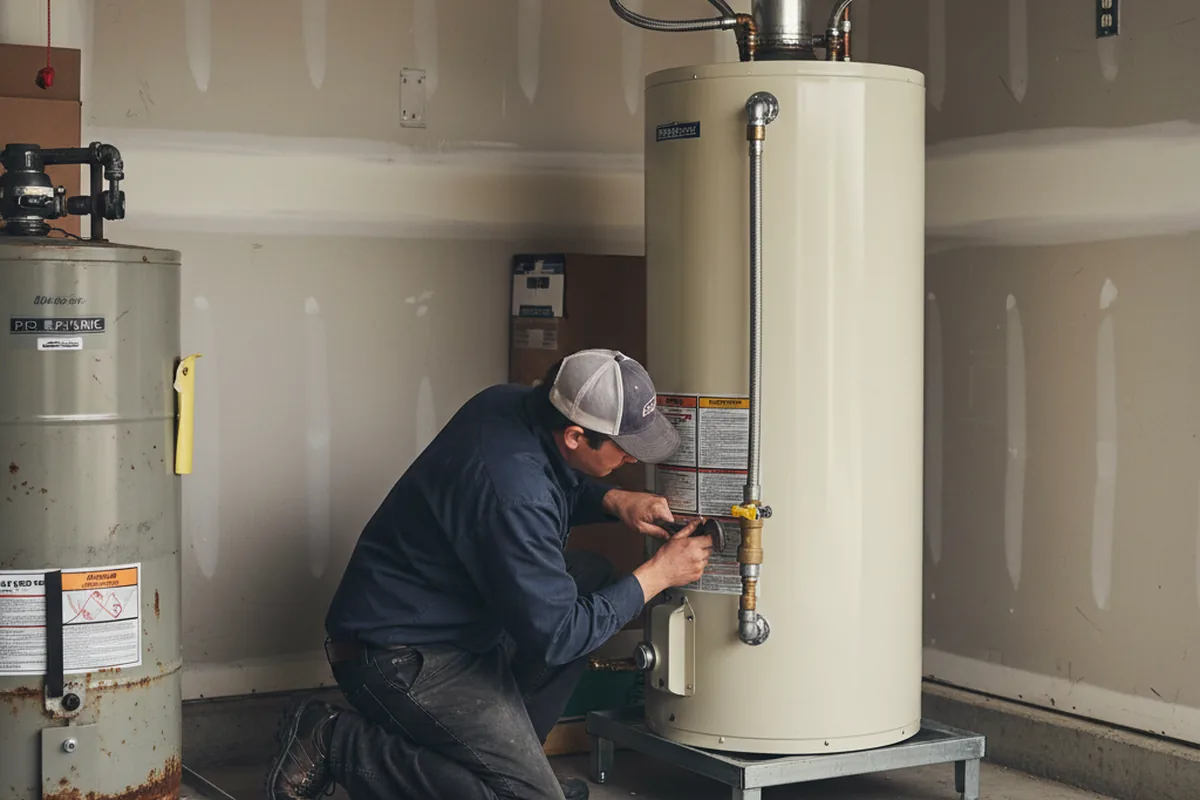 Water heater and shutoff valve replacement in Clarksburg